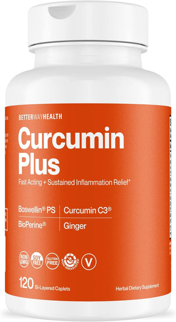 Better Way Health Curcumin Plus - Fast Acting Sustained Release with C