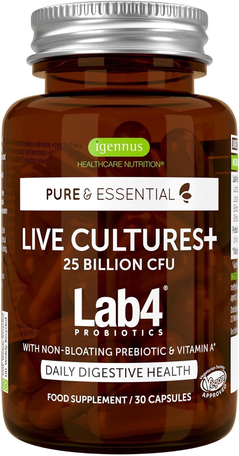 Live Cultures+ Probiotics & Prebiotics For Gut Health, 25 Billion Cfu,22.68 Grams