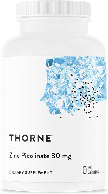 Thorne Zinc Picolinate 30 mg - Well-Absorbed Zinc Supplement for Growth and Immune Function - 180 Capsules