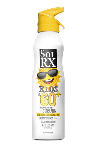 SolRX SPORT KID's SPRAY SPF 60+ Sunscreen Spray SPF60+, Reef Friendly, Broad Spectrum Sunscreen for Face and Body, Oxybenzone Free