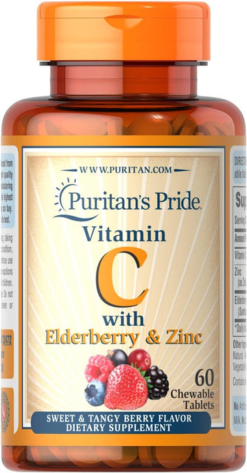 Puritan's Pride Vitamin C with Elderberry & Zinc for Immune System Sup