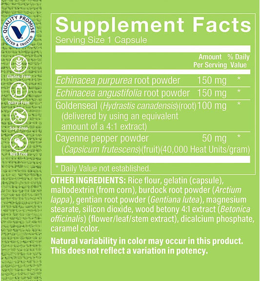 The Vitamin Shoppe Echinacea Goldenseal Complex, Seasonal Herbal Suppl
