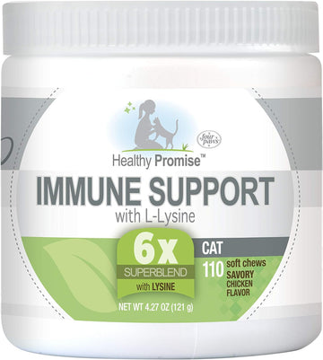 Four Paws Healthy Promise Immune Support with L-Lysine Chews for Cats Immunity 110 Count