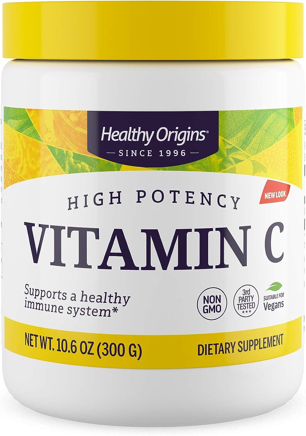 Healthy Origins Vitamin C (Non-GMO Tested, Vegan, Immune Support), White, 10.6