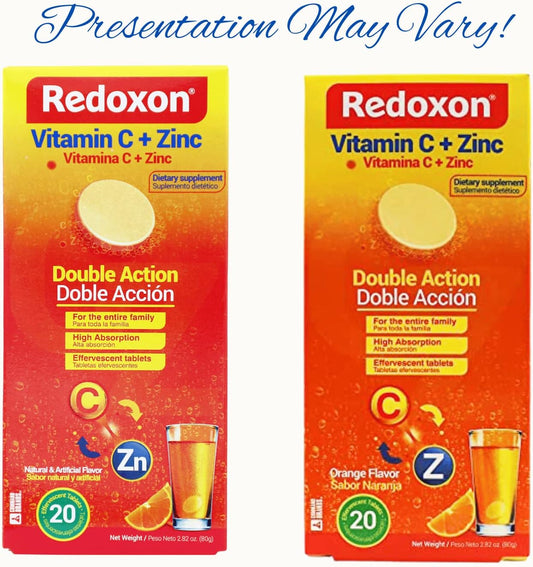 Redoxon Vitamin C + Zinc, Effervescent Tablets of Vitamin C and Zinc,