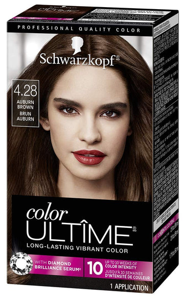 Schwarzkopf Color ultime permanent hair color creme, glam nights, 4.28 auburn brown