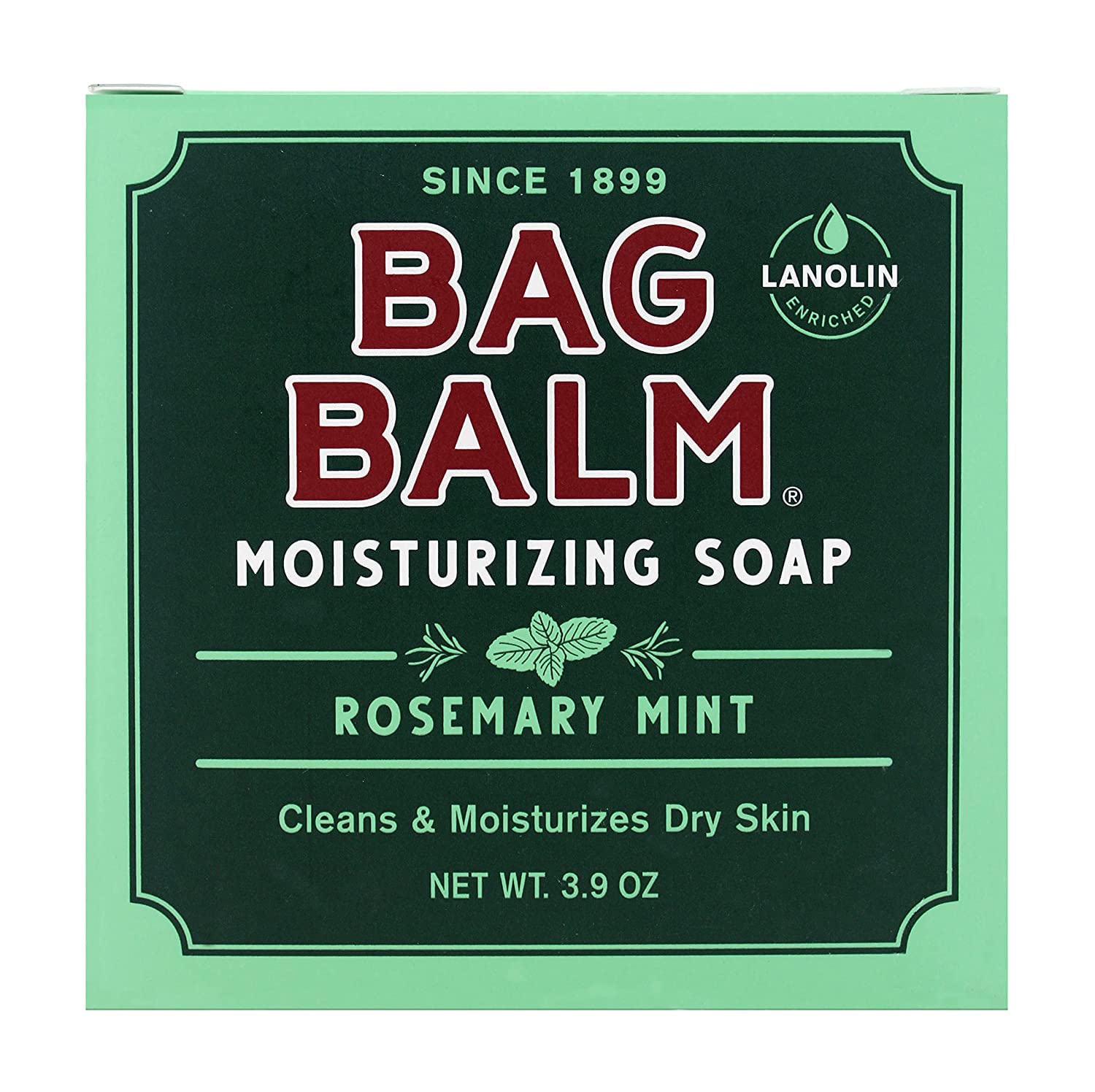 Bag Balm Mega Moisturizing Soap, Rosemary Mint Scent, 3.9  Per Bar (12 Bars)