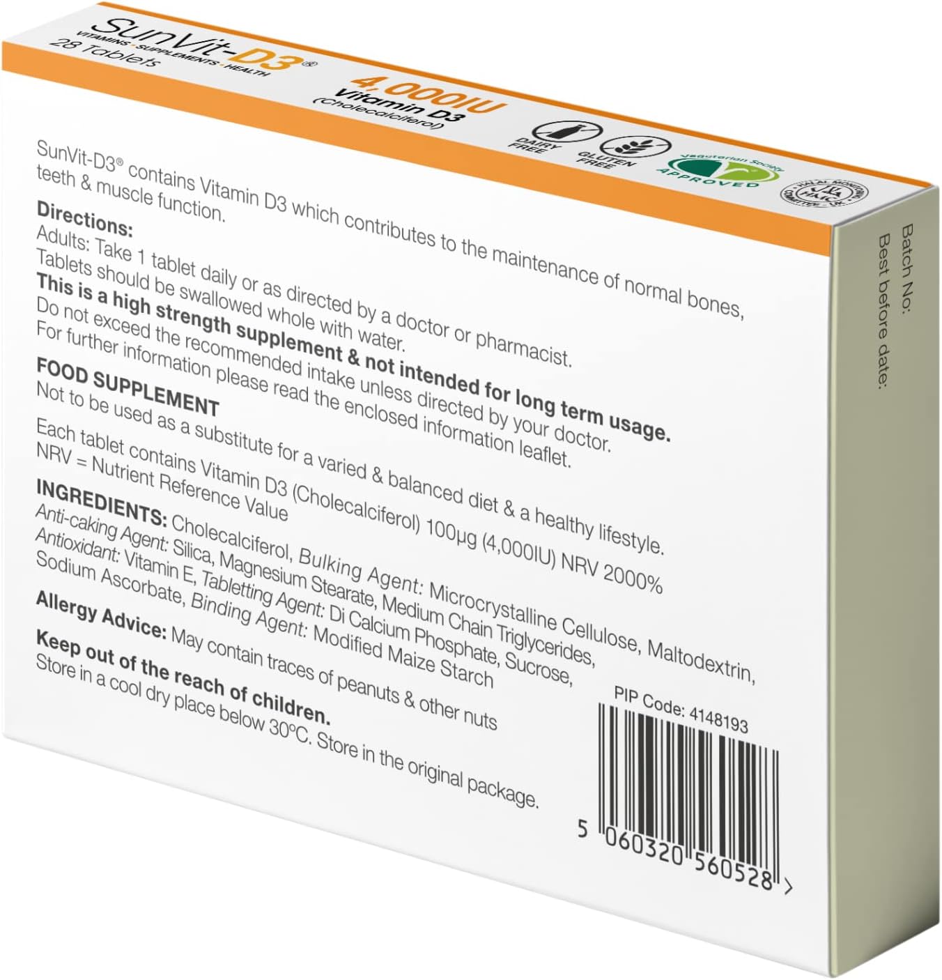 Vitamin D3 4000IU (28 Tablets)

