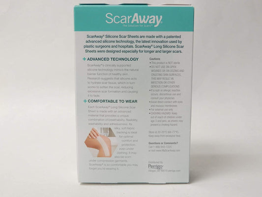 Scar Away Long, Silicone Scar Sheet 6 Sheets 1.5" X 7"