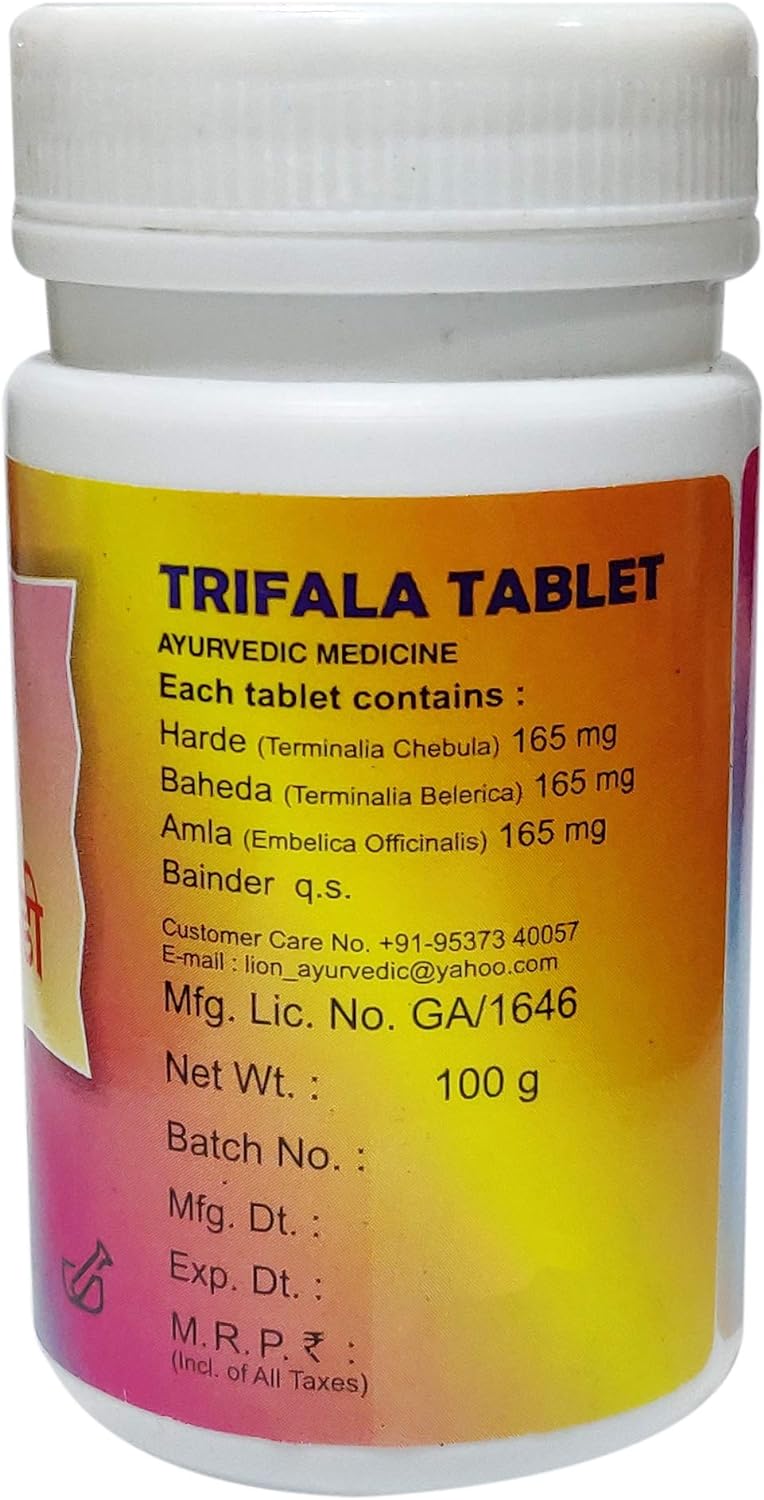  LION Trifala Tablet -Pack of 2 x 100GM : Health & Household