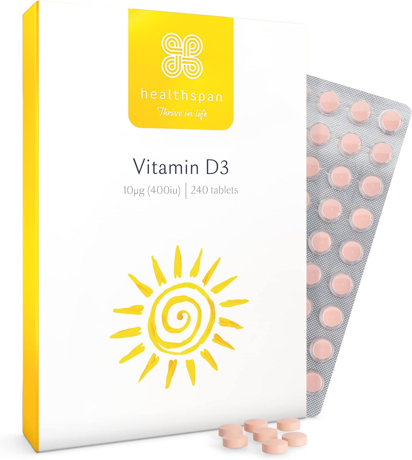 Healthspan Vitamin D3 10Æg (8 Months' Supply) | Support Your Immune He110 Grams