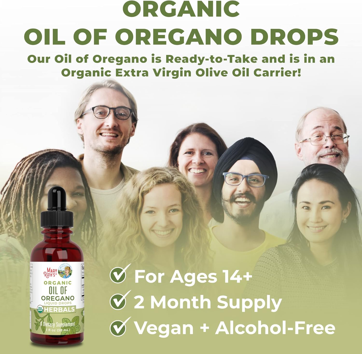 MaryRuth Organics, Oregano Oil Drops, 6 Month Supply, USDA Organic, He