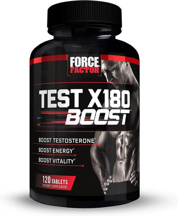 FORCE FACTOR Test X180 Boost Testosterone Booster and Energy Supplement for Men, Boost Energy, Increase Stamina, Enhance