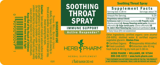 Herb Pharm Soothing Throat Spray Herbal Formula with Echinacea and Pro