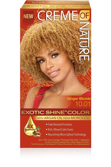 Creme of Nature Exotic Shine Hair Color With Argan Oil from Morocco, 10.01 Ginger Blonde, 1 Application