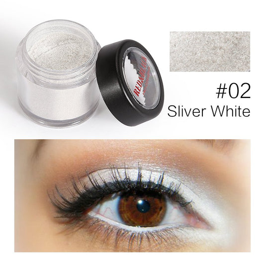 Red&Black Shimmer Eyeshadow Powder Glitter Shimmer Pearl Dust Powder for Face and Body 3g (Sliver White)