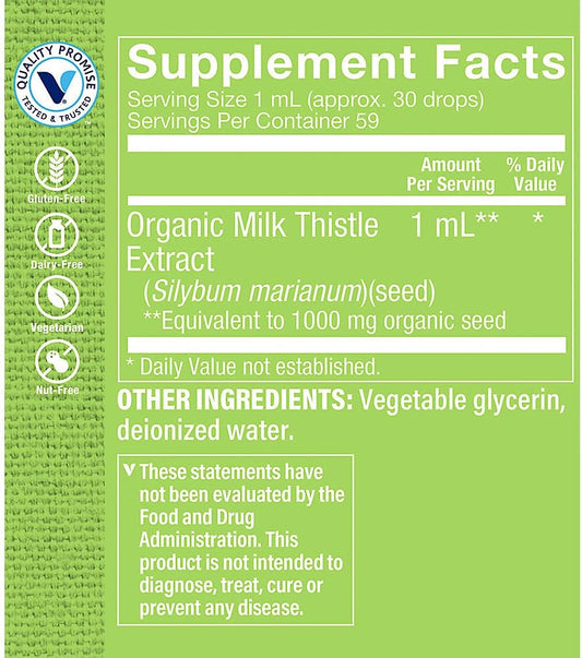 The Vitamin Shoppe Organic Milk Thistle Extract 1,000MG (Silybum Maria