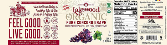 Lakewood Organic Pure Concord Grape Juice, 32 oz