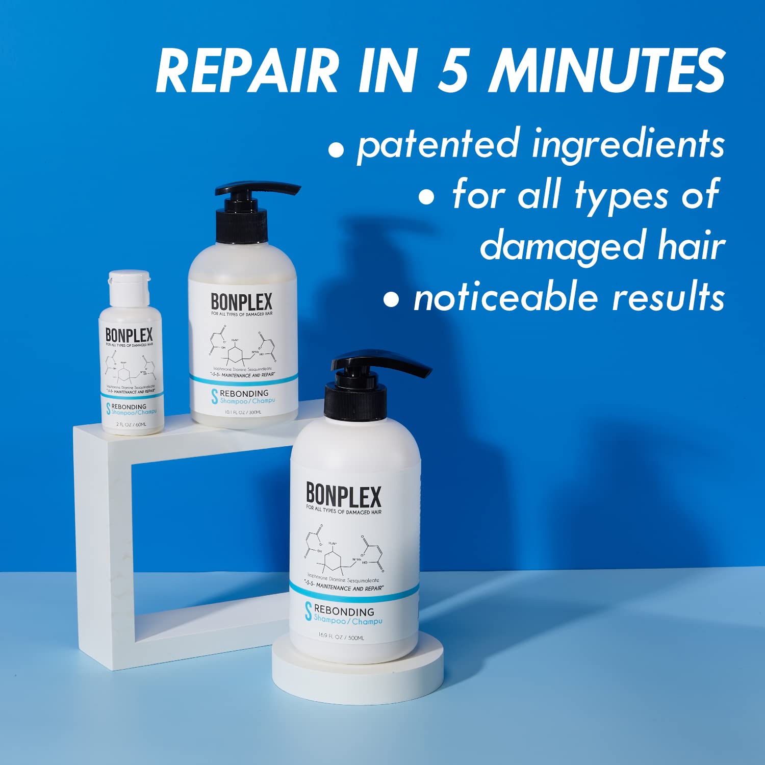 BONPLEX Rebonding Shampoo For All Hair Types | Damage and Dr