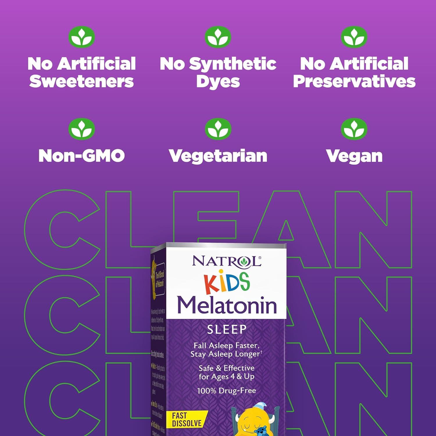 Natrol Kids 1mg Melatonin Fast Dissolve Sleep Aid Tablets, with Lemon 