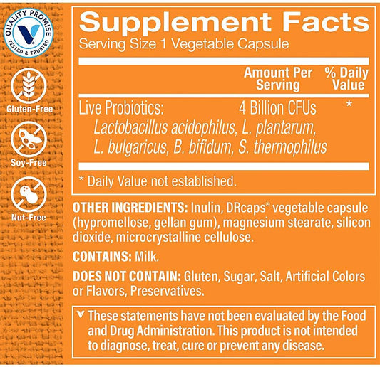 The Vitamin Shoppe Probiotic Complex 4 Billion Cfus Targeted Release 2.4 Ounces