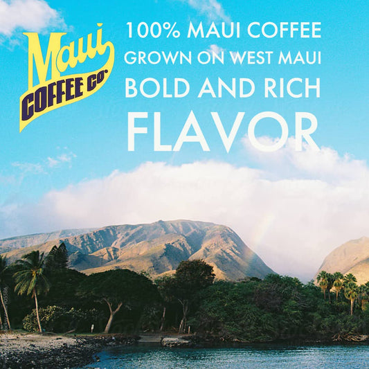 Maui Coffee Company 100% Maui Coffee, Whole Bean - Dark Roast w Bold Clean Full-Bodied Flavor - Grown & Roasted in Lahaina Hawaii - Small Batch Roasting - Gourmet Whole Bean Coffee Great for Drip Cold Brew -7 oz. Bag