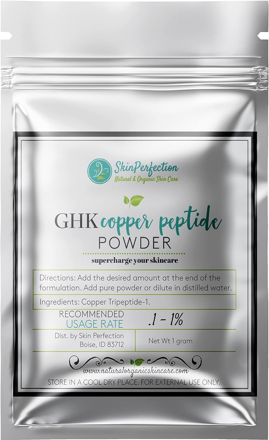 Skin Perfection 99% Pure GHK Blue Powder DIY Hair GHK-cu Tripeptide-1 Skincare 1 Gram jar