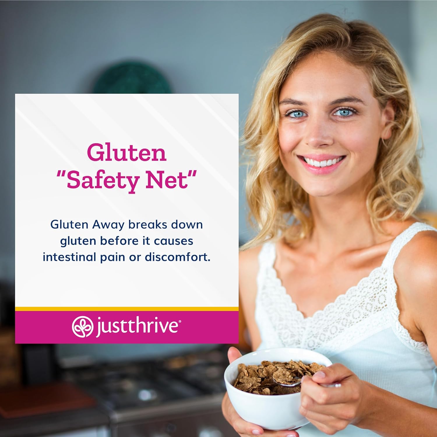 Just Thrive Gluten Away - Vegan Digestive Enzymes for Digest