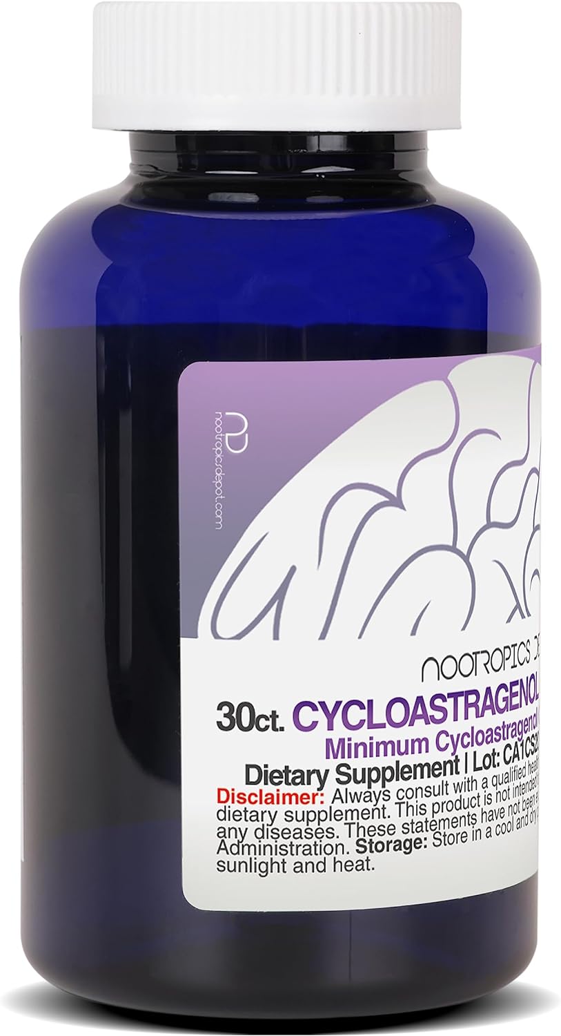 Nootropics Depot Cycloastragenol 10% Capsules | 100mg | 30 Count | Ast