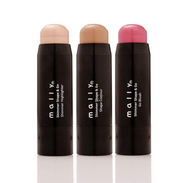 Mally Beauty Shimmer, Shape & Go Highlight & Contour Trio