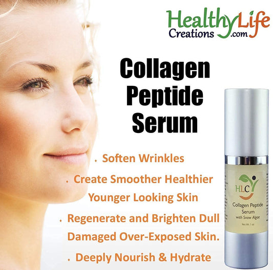 Collagen Peptides Serum with Hyaluronic Acid (1 ) Diminish fine lines & wrinkles. Regenerate dull damaged overexposed skin