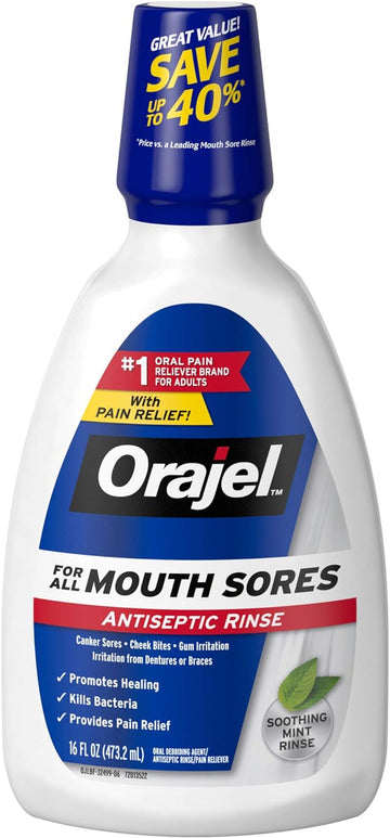 Orajel Antiseptic Mouth Sore Rinse, 16 Fluid Oz