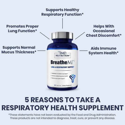1MD Nutrition BreatheMD | Lung and Respiratory Support Supplement | Pr