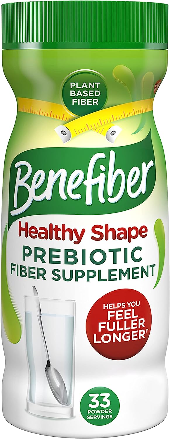 Benefiber Healthy Shape Prebiotic Fiber Supplement Powder for Digestive Health, Daily Fiber Powder - 33 Servings (8.7 s)
