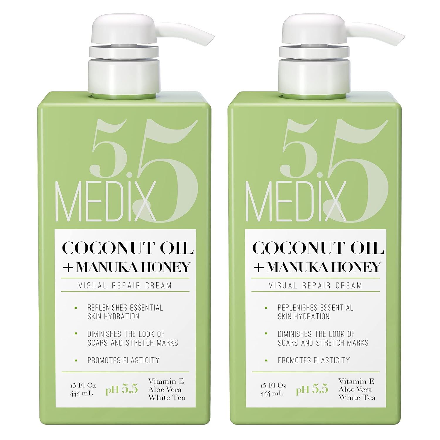 Medix 5.5 Coconut Oil & Manuka Honey Cream | Face & Body Moisturizer | Firming, Reduces Cellulite, Wrinkles | 2-Pack