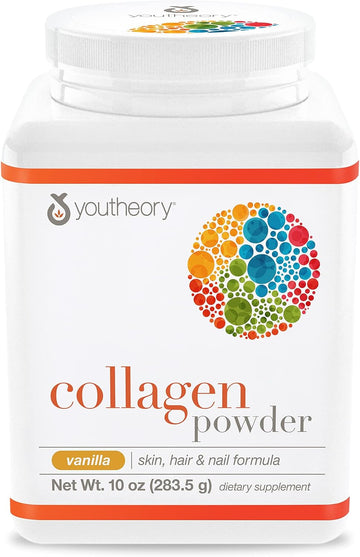 Youtheory Collagen Powder Vanilla, 10 Ounce Bottle36 Serving