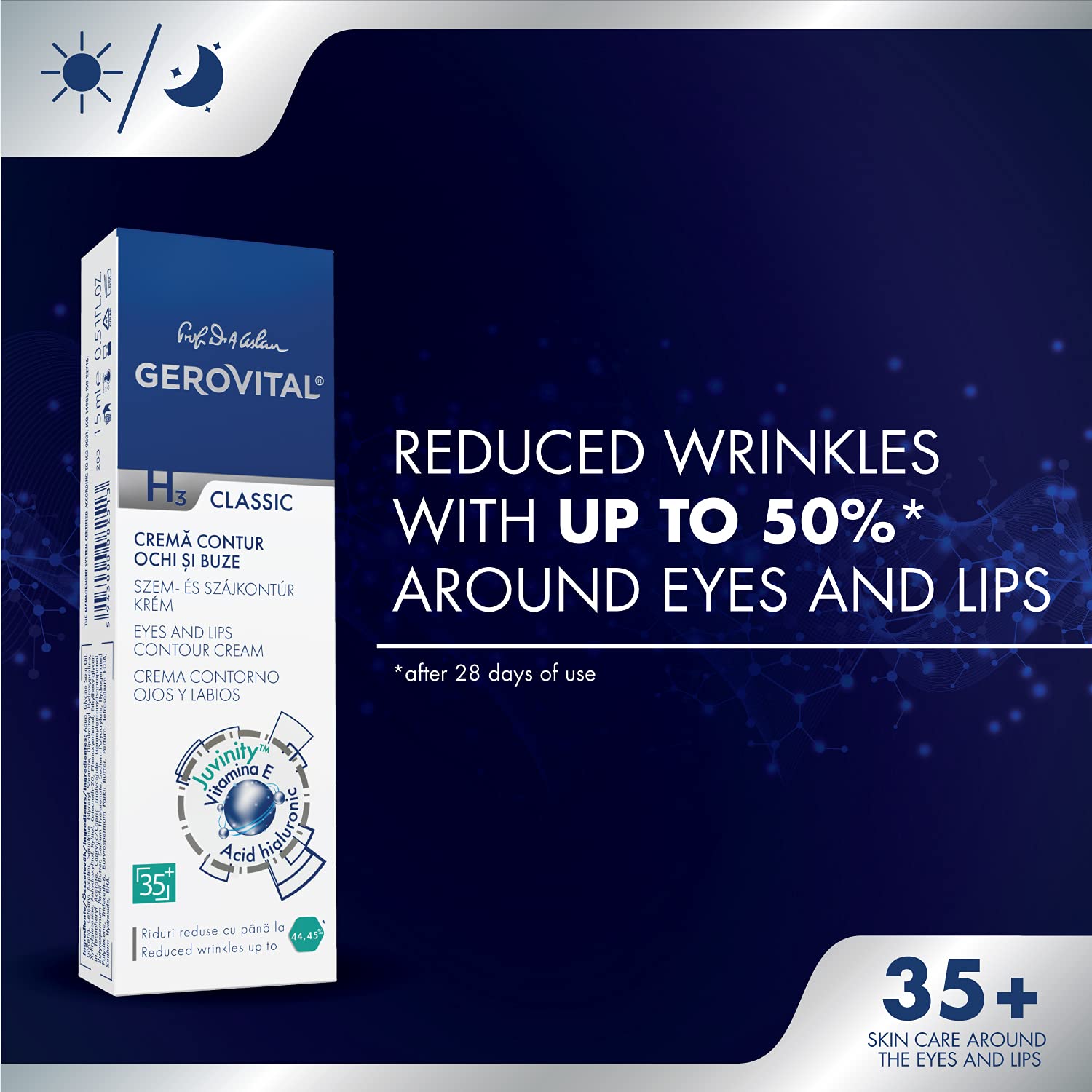 GEROVITAL H3 CLASSIC, Eyes and Lips Contour Cream (With Hyal