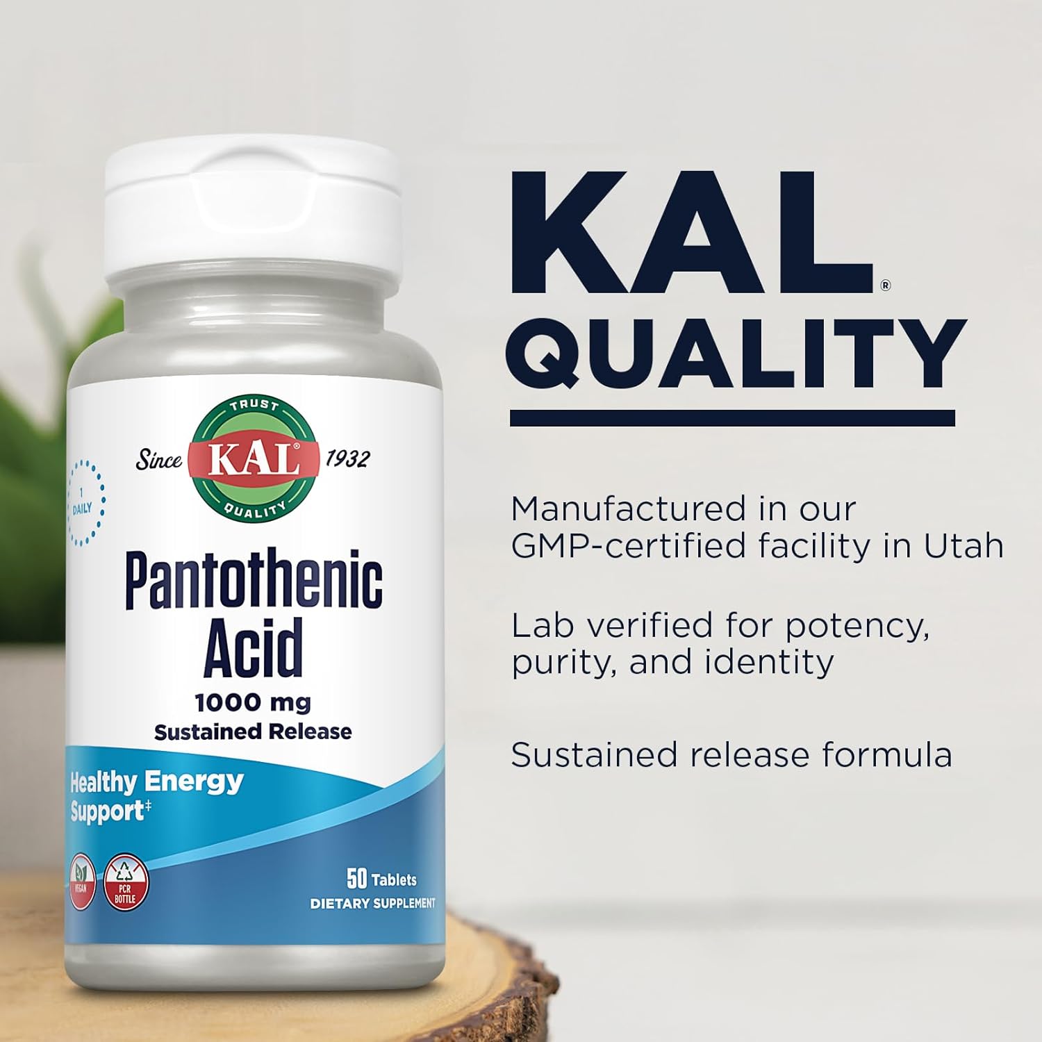 KAL 1000 Mg Pantothenic Acid, 50 Tablets50 Count