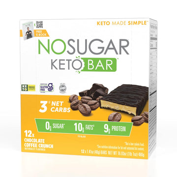 No Sugar Keto Bar Snack - Low Carb No Sugar Keto Snack Food With Keto Friendly Macros, 3G Net Carb, 9G Plant Based Prote