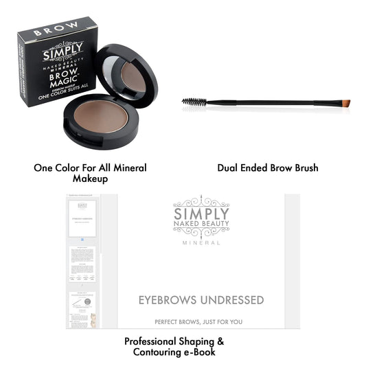 Simply Naked Beauty Eyebrow Color and Shaping Kit with Eyebrow Shaping E-book. Mineral Makeup