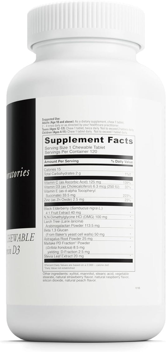 DAVINCI Labs Immuni-DMG Chewable with Elderberry and Vitamin D3 - Diet