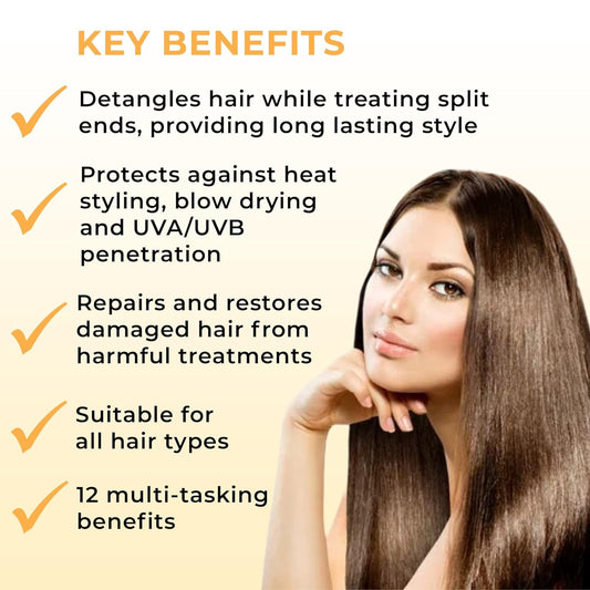 Kraze Beauty The One Leave in Conditioner - 12 in 1 Leave In Conditioner Spray - Keratin Repair Treatment, Anti-frizz Detangler Spray, Adds Moisture & Shine to Dry, Damaged Hair - Great for Colored, Curly, Frizzy, Broken & Bleached Hair (16 .)