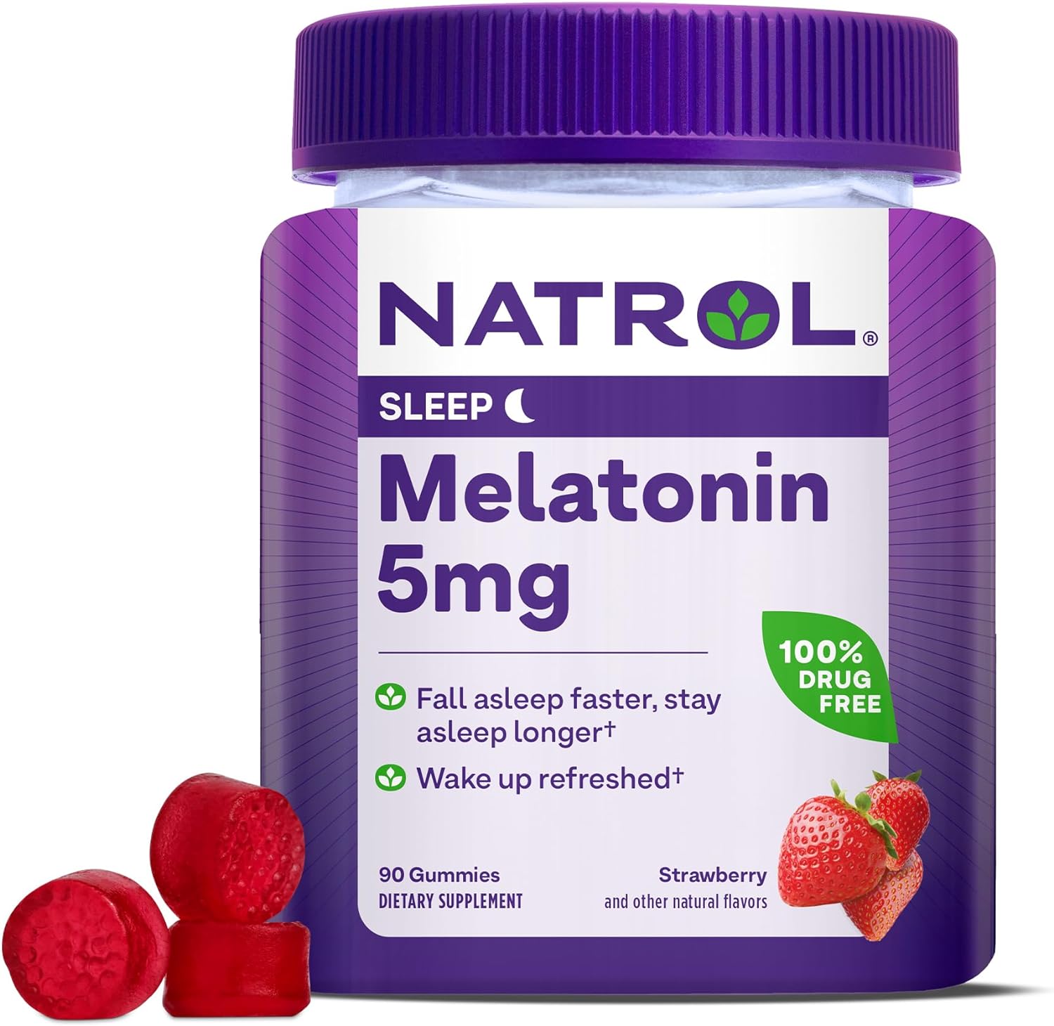 Natrol Melatonin 5Mg, Dietary Supplement For Restful Sleep, 90 Strawbe