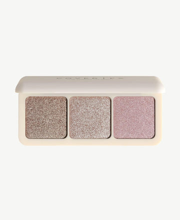 Cover FX Pressed Custom Enhancer Highlighter Makeup Palette - Eyes, Cheeks and Body - Buildable Illuminating Highlight - On the go Travel Friendly