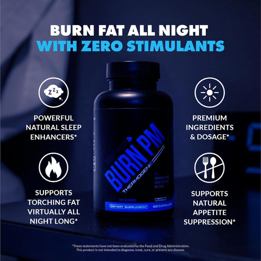 Sculpt Nation Burn PM - Night Time Fat Burner - Appetite Suppressant and Weight Loss Support - Raspberry Ketones, Green