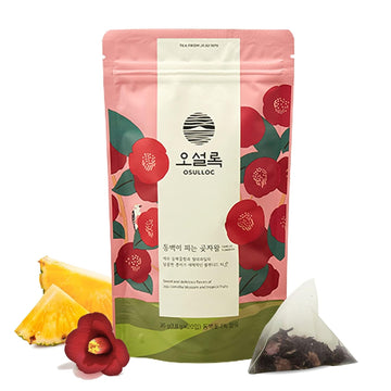 OSULLOC Camellia Tea (Sweet Tropical Fruit Scent) | Korean Premium Blended Tea Bag | Sweet Fruit Tea | 20 Count Tea Bags