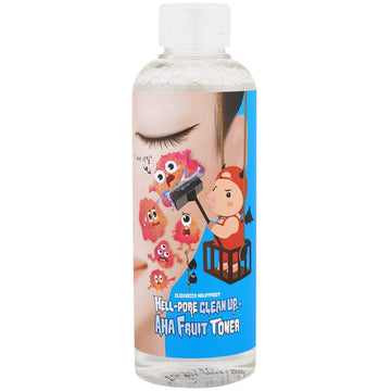 Elizavecca Hell Pore Clean Up Aha Fruit Toner 6.76  - Exfoliating Toner / Whiteheads, Pores and Uneven Skin / Water based Face Toner / Pore Cleaning / Exfoliating Face / Not Tested on Animals