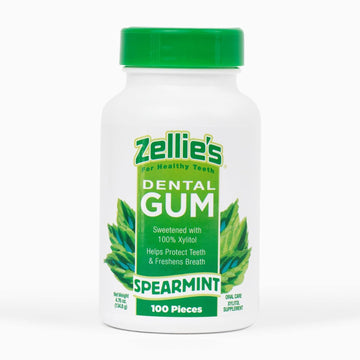 Zellie's | 100% Xylitol Sugar Free Spearmint Chewing Gum | Spearmint Flavor (100 Count (Pack of 1))