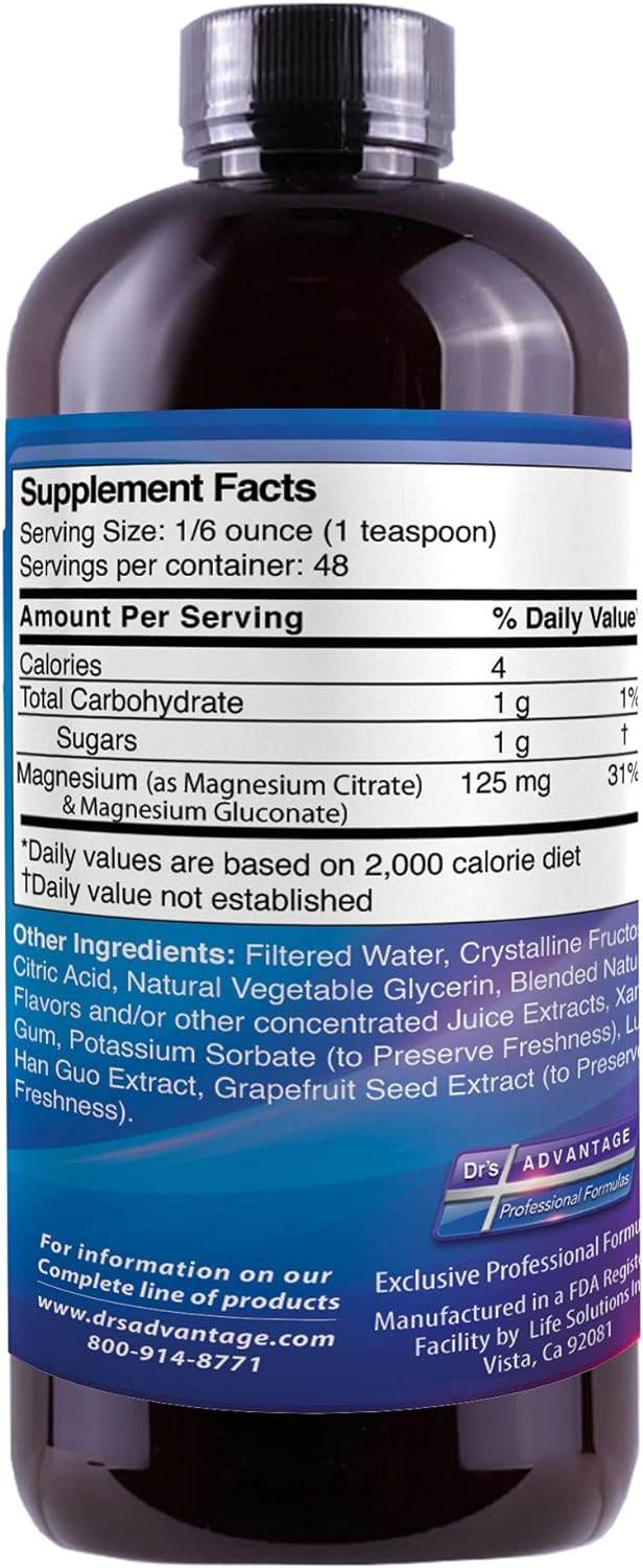 Dr’S Advantage Liquid Magnesium Supplement –for Women & Men, Non-GMO, 