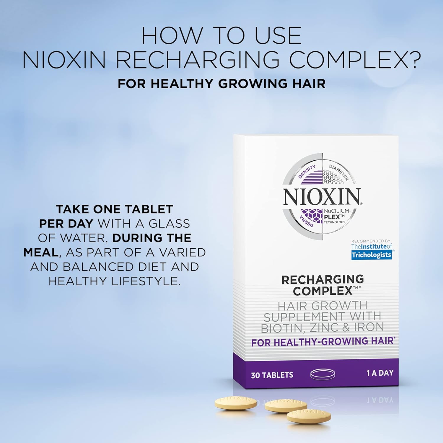 Nioxin Recharging Complex | Daily Vitamin for Healthy Hair, Nails and 